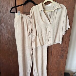 Zara Beige Pantsuit Set